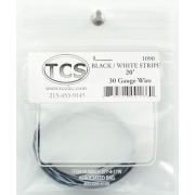 Black w/White Stripe 30 Gauge Decoder Wire 20' - Click Image to Close